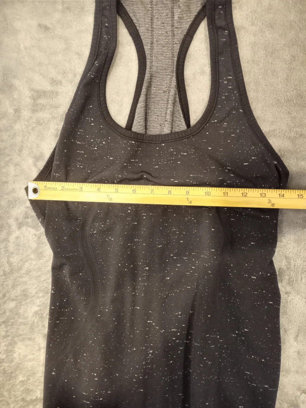 Lululemon Black Speckled Racerback Sports Tank Top Size 12